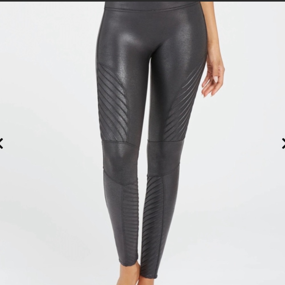 Spanx Faux Leather Moto Leggings